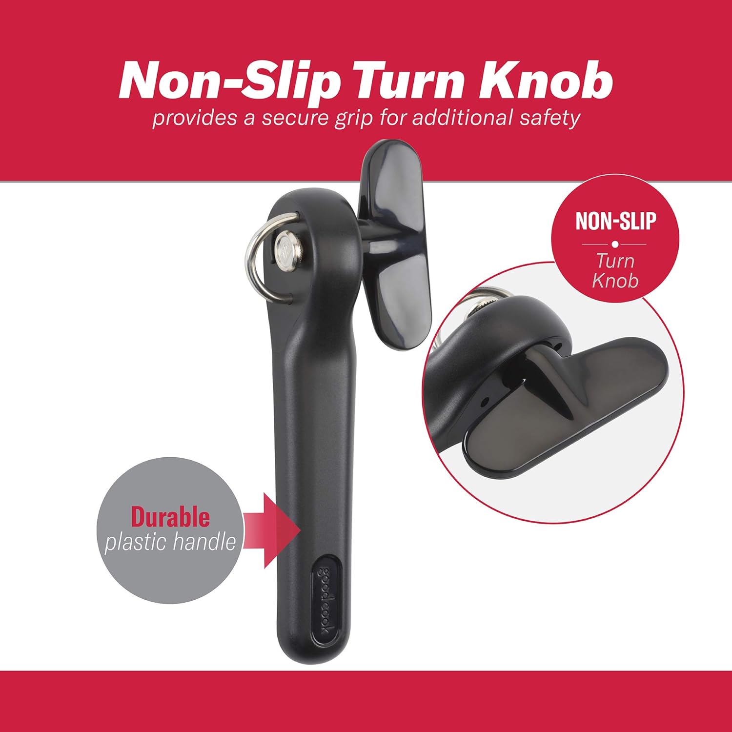 Good Cook Can Opener, Safe Cut Manual Can Opener, no Sharp Can Edges, Black: Kitchen & Dining