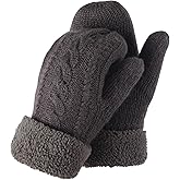 CZBRO Women's Winter Gloves, Winter Warm Mittens Thick Knitted Gloves Mittens Warm Soft Lining Cold Weather Accessories Gifts