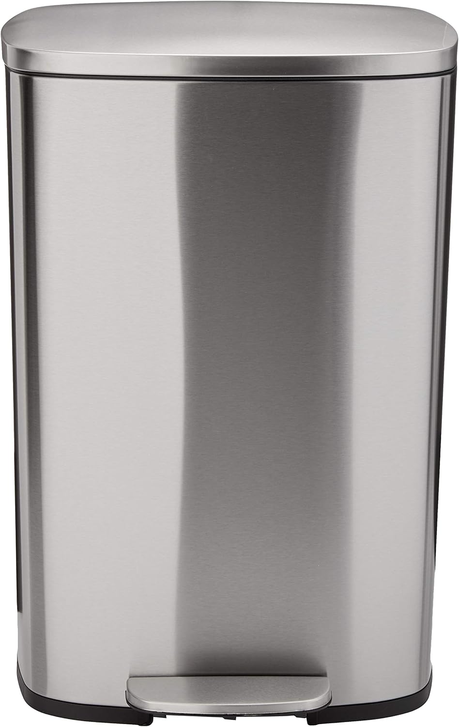 Basics Rectanglular, Stainless Steel, Soft-Close, Step Trash Can, 50 Liter /13.2 Gallon, Satin Nickel: Home & Kitchen
