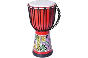 AIMEIS Djembe Drum 8 inch Hand Painted Pattern African Drum Musical Instrument Gift for Adults Beginners