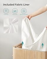 SONGMICS Laundry Hamper with Lid 100 L Bamboo Basket Removable Liner view 8
