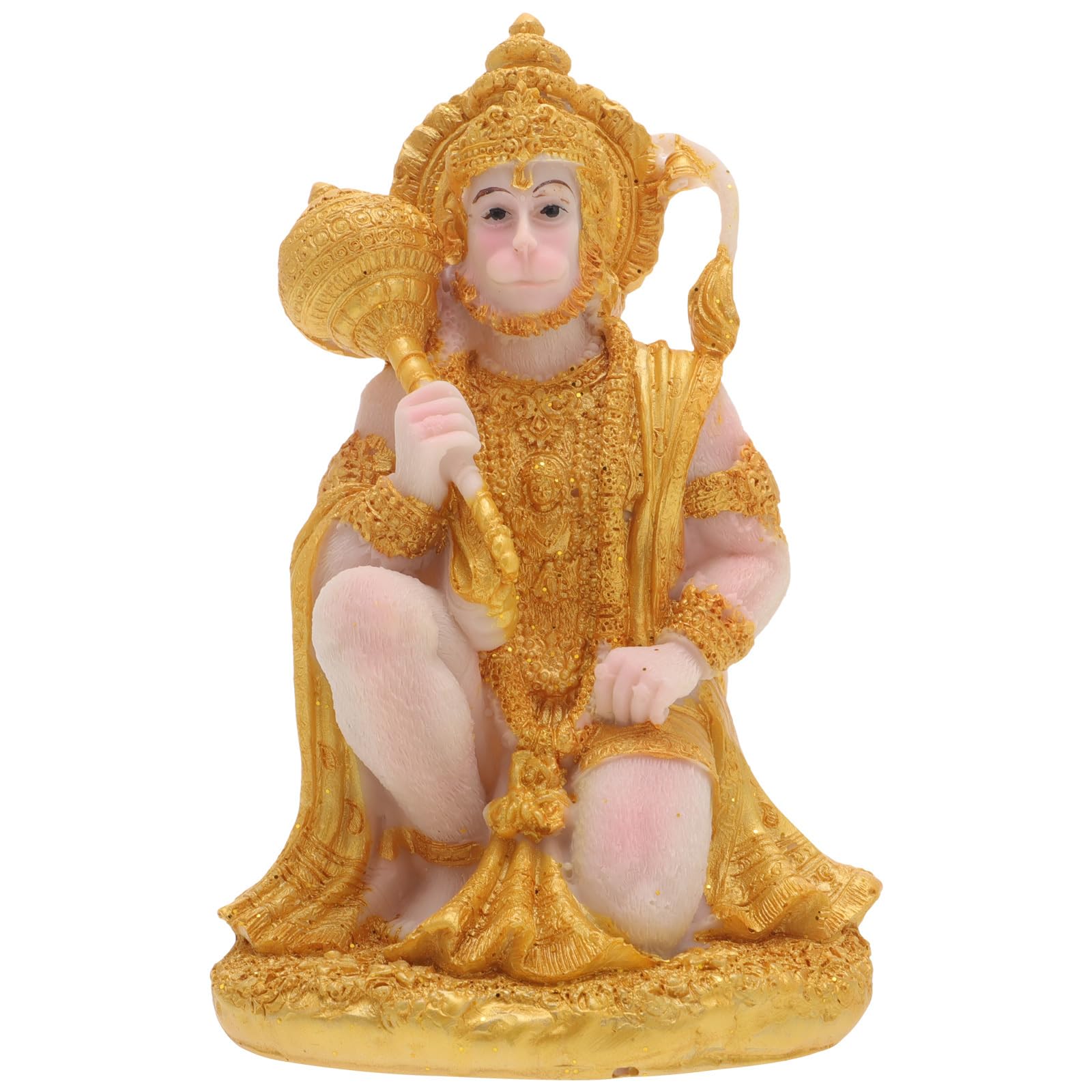 HOMSFOU Lord Statue Resin Ramayana Figurine 6 Inch Small Hindu Temple Decoration Desktop Figurine