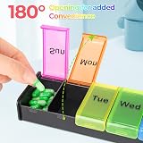Alyvisun 7 Day Pill Box Large Weekly Organizer Black Travel view 6