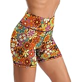 Sjazc Yoga Shorts High Waisted Tummy Control Biker Shorts for Womens Athletic Running Workout Gym Tennis Shorts