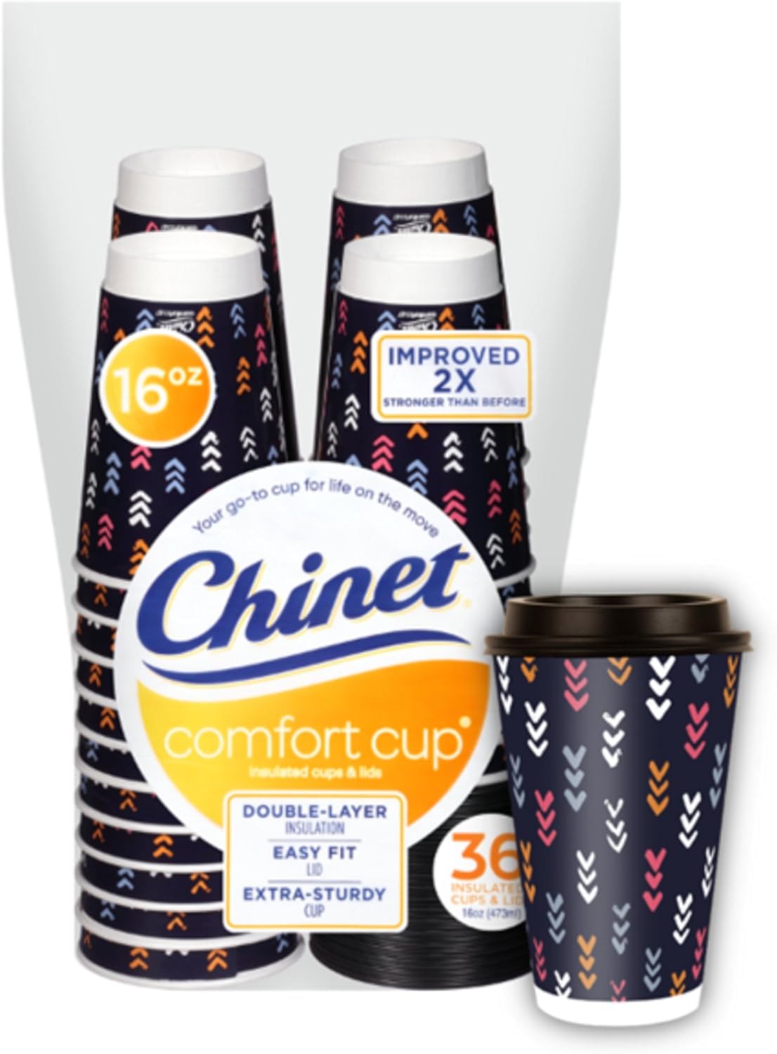 ComfortCup 72 Count DoubleWall Hot Cups & Lids, 16