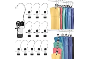 HOUSE DAY Legging Organizer for Closet, Metal Yoga Pants Hangers 20 Pack Hanging Clips w/Rubber Coated Holds Leggings, Space Saving Hanger Closet Organizers and Storage for Boots, Workout Sets, Hat