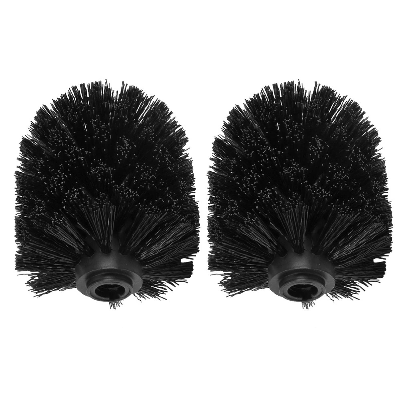 Jiakalamo 2Pcs Replacement Toilet Brush Head,Durable Round Toilet Cleaning Brushes Head,Plastic Universal Toilet Brush Head Bathroom Accessory,Suitable for Brush rods with a Diameter of 12mm(Black)