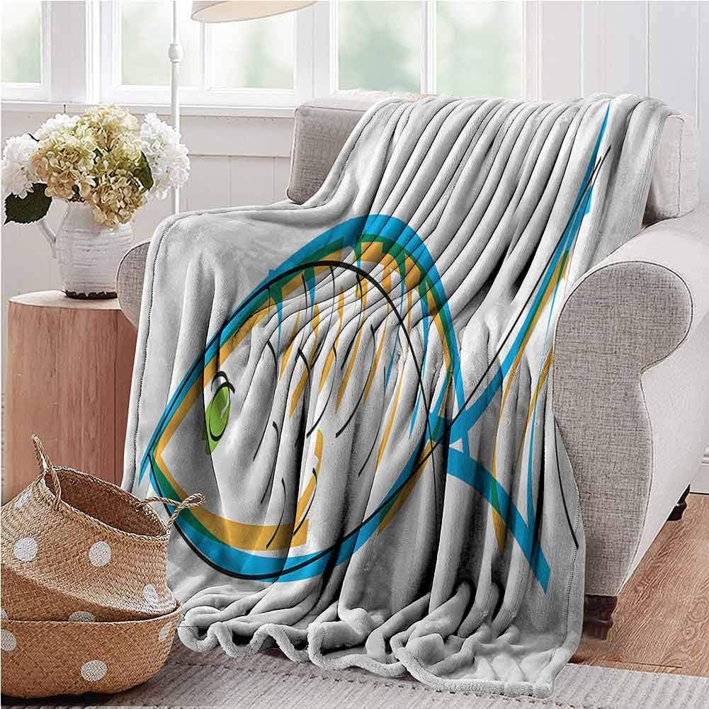 painting-home Luxury Fleece Blanket Fish, Aquarium Animal Drawing Super Soft and Warm Throw Blanket Premium Lightweight Anti-Static 60 x 90 Inch