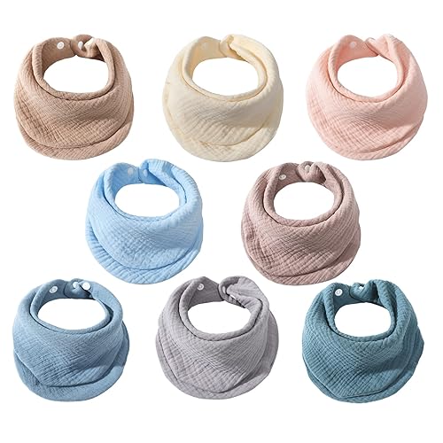 Pack Baby Bandana Bibs, Double-thick Muslin Baby Bibs, 100