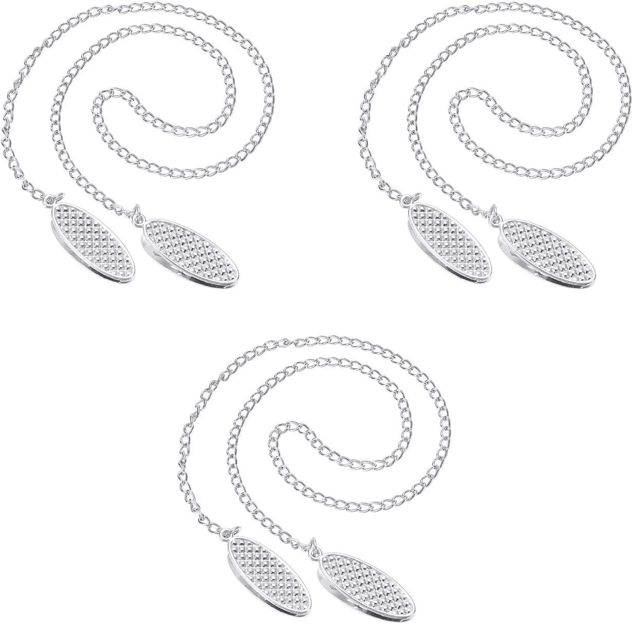 Her Kindness 3Pcs 19inch Stainless Steel Napkin Chains Clips Towel Apron Bibs Chain Metal Napkin, Chain to Hold Up Napkins Used for Elder and Women