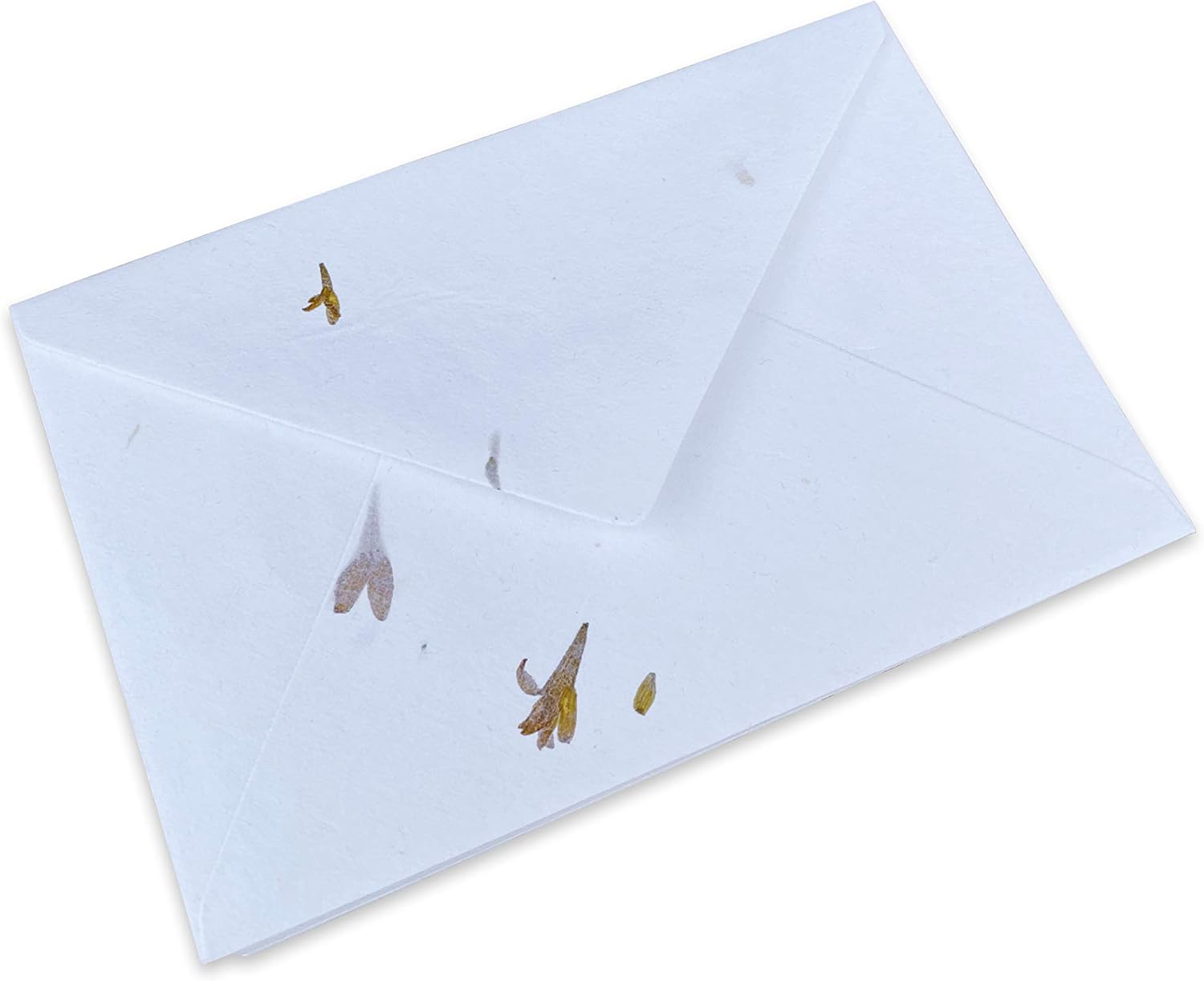 Wanderings Handmade White Envelopes with Real Flower Petals, 4.25 x 6.25 (11 x 16 cm) Package of 25