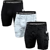 Holure Men's Performance Compression Shorts Athletic Workout Running Underwear (3 or 5 Pack)