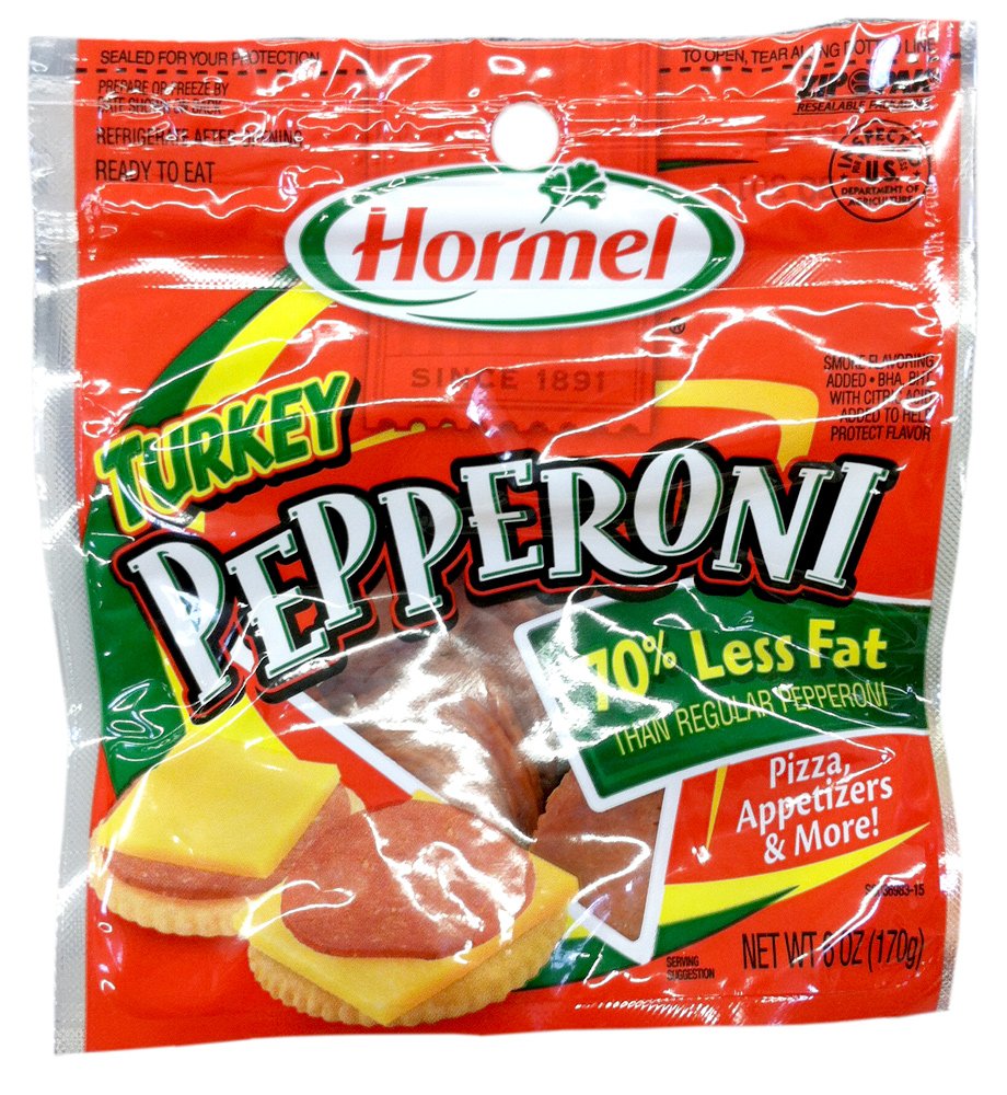 Hormel TURKEY PEPPERONI Slices 6oz (6 Pack) Grocery