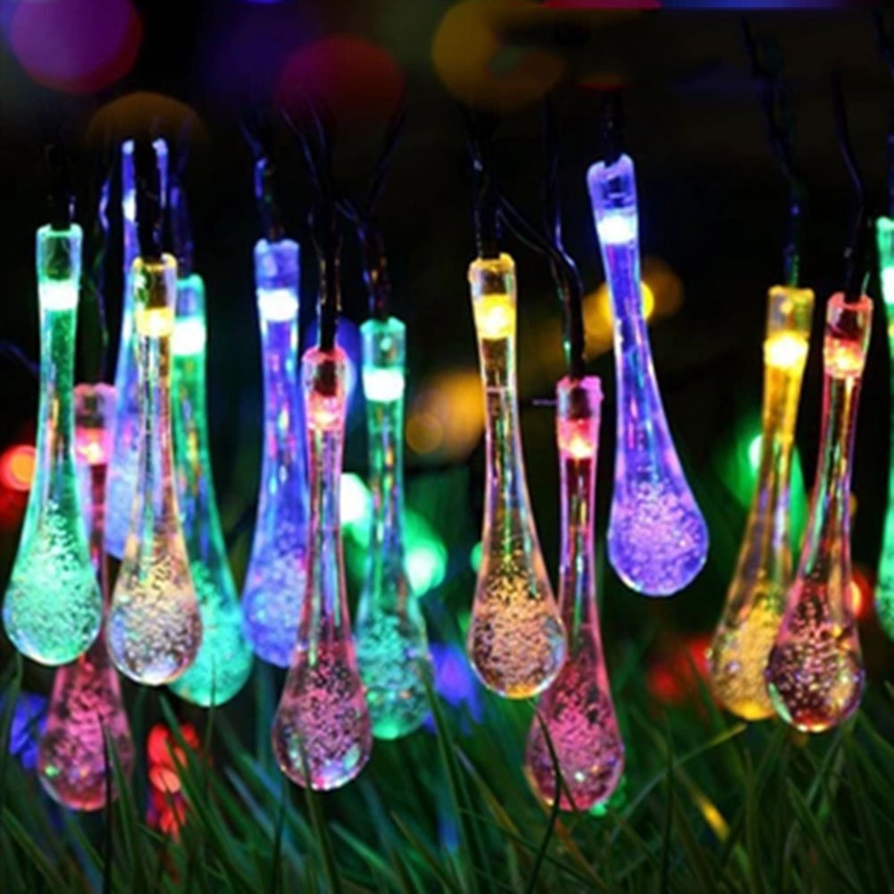 Climberty Solar Strings Lights 16 Feet 20 LED Water Drop Solar Fairy