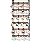 EsLuker.ly Mug Holder Hanger Cup Display Rack Wall Mounted, 3 Pack | Coffee Cup Storage Organizer Display Shelf with 24 Movable Plastic Hooks, Ideal for Mug Collectors
