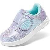 DREAM PAIRS Toddler Girls Sneakers Sparkly Shiny Lightweight Comfortable Hook and Loop Casual Walking Little Kids Shoes