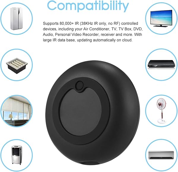 Galapare WiFi IR Control Remoto Inteligente Universal infrarrojo habilitado para Aire Acondicionado TV DVD Uso de la aplicacin Tuya Smart Life Compatible con Alexa Google Home Voice Control