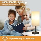 Aooshine Bedside Lamp with USB C+A Ports 3-Color LED Bulb Included view 5