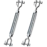 Goaste 2 Pack 1/2 Inch M12 Turnbuckle Hook, Hot Dipped Galvanized Steel Jaw and Jaw Turnbuckle, Heavy Duty Turnbuckle with 2205 lbs Working Load Limit for Tractor Sun Shades Cables Tent Installation