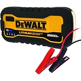 DEWALT DXAELJ25C 2500 Peak Amp Lithium Jump Starter with USB Power Bank | For 4, 6 and 8-cylinder Gas and Diesel Cars, Trucks, Motorcycles, SUV's, Boats, ATV's, and RV's, with bulit in LED flashlight