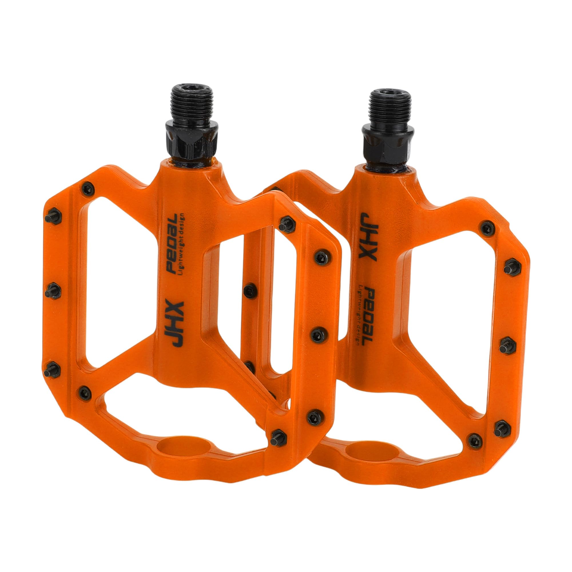 INFINAUTO Cycling Bike Pedal, 9/16" Spindle Nylon Bike Pedals Orange for Road Mountain BMX MTB Bike