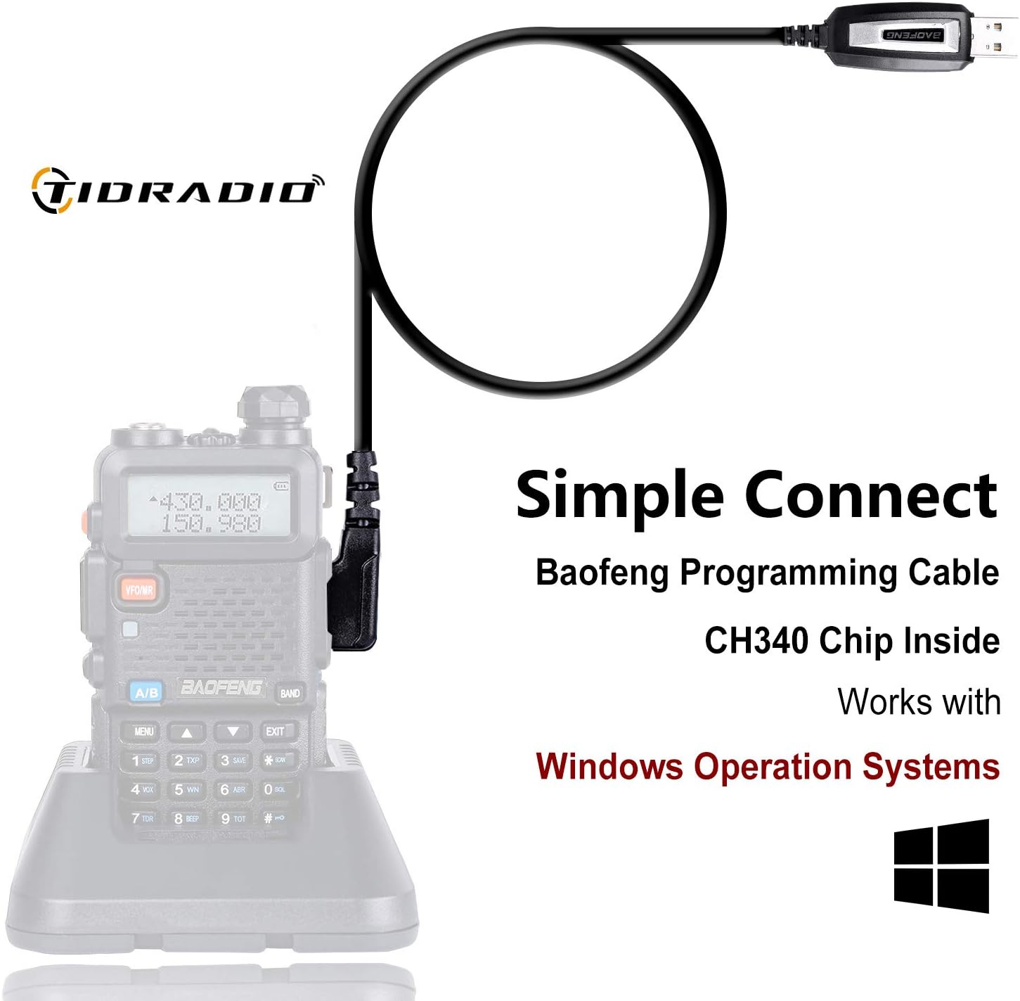 BaoFeng Walkie Talkie UV-5R Dual Band Two Way Radio with one more 1800mAh UV5R Battery one Hand Mic and one TIDRADIO 771 Antenna Baofeng Radio Ham radio