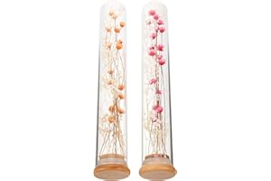 Toyvian 2pcs Preserved Yellow Starflower in Glass Bottle Eternal Flower Bouquet DIY Floral Decor