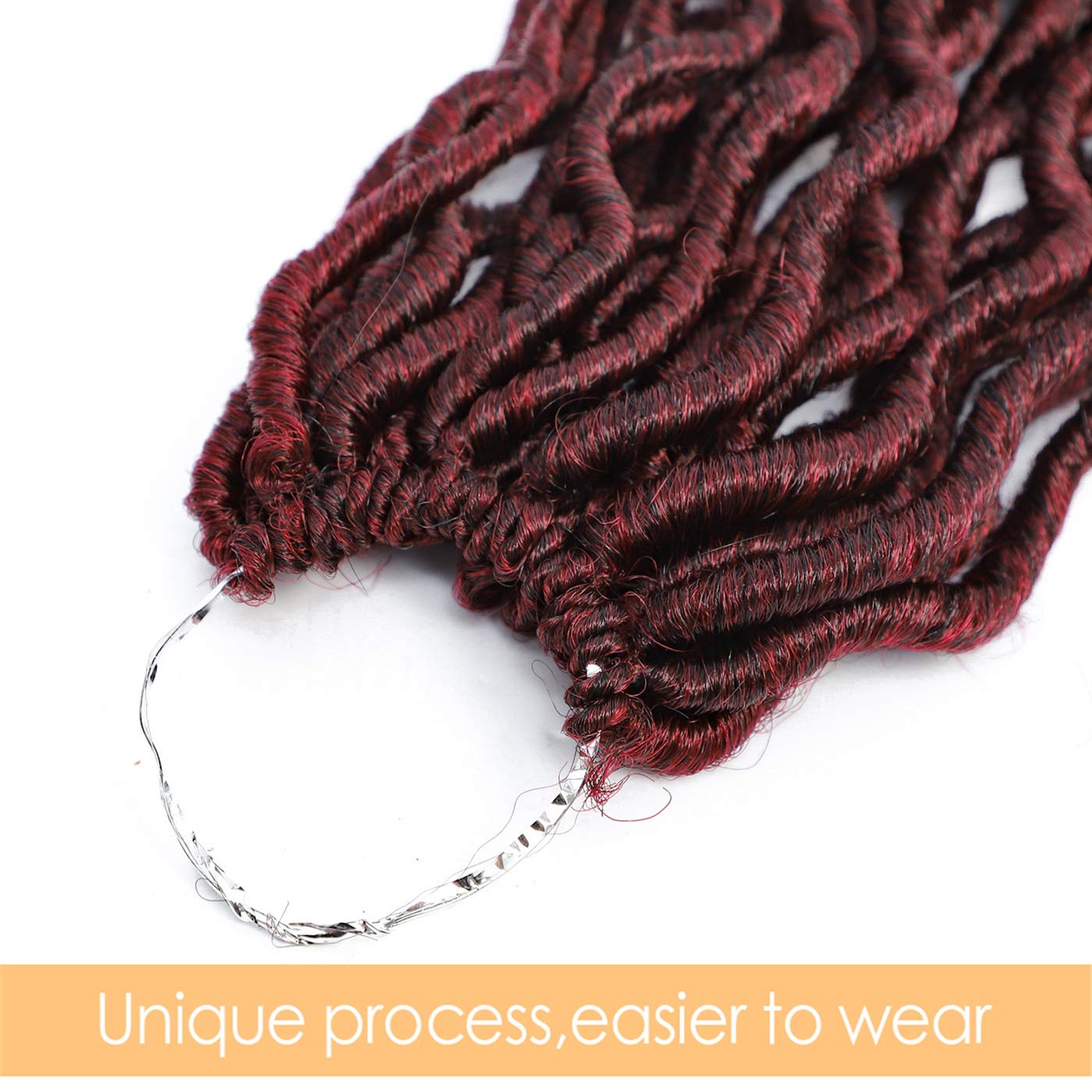 Karida 6Pcs/Lot Curly Faux Locs Crochet Hair Deep Wave Braiding Hair With Curly Ends Crochet Goddess Locs Synthetic Braids Hair Extensions (18inch, T1B/Bug)