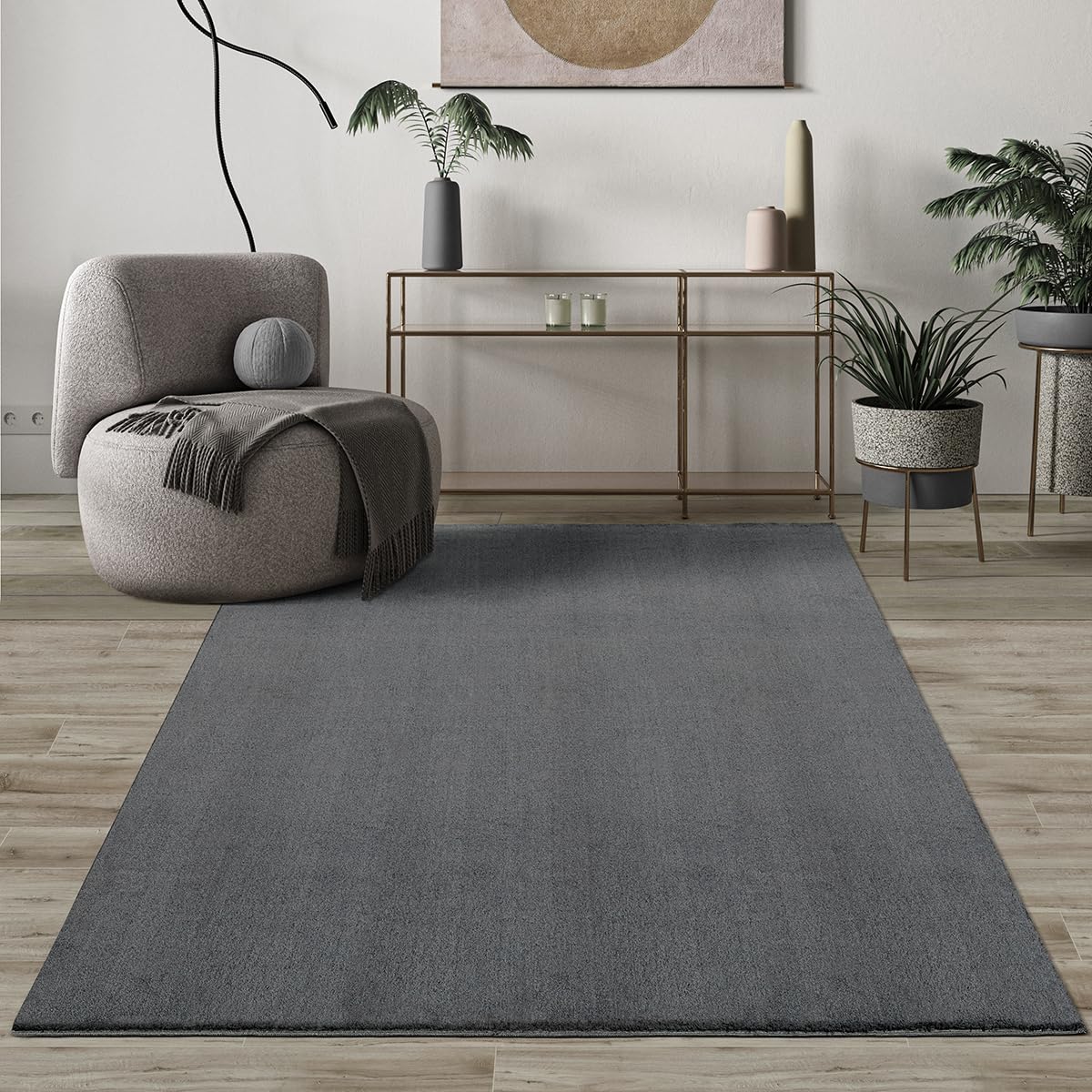 Mias Teppiche Comfort Modern Fluffy Short-Pile Carpet, Anti-Slip Backing, Washable up to 30 Degrees, Super Soft, Faux Fur Look, 80 x 150 cm