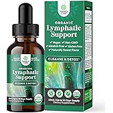 Organic Lymphatic Support Drainage Drops - Herbal Lymphatic Cleanse and Immune Support Supplement with Organic Echinacea Goldenseal & Red Clover Extract - Vegan Non GMO and Alcohol Free - 2 Fl Oz
