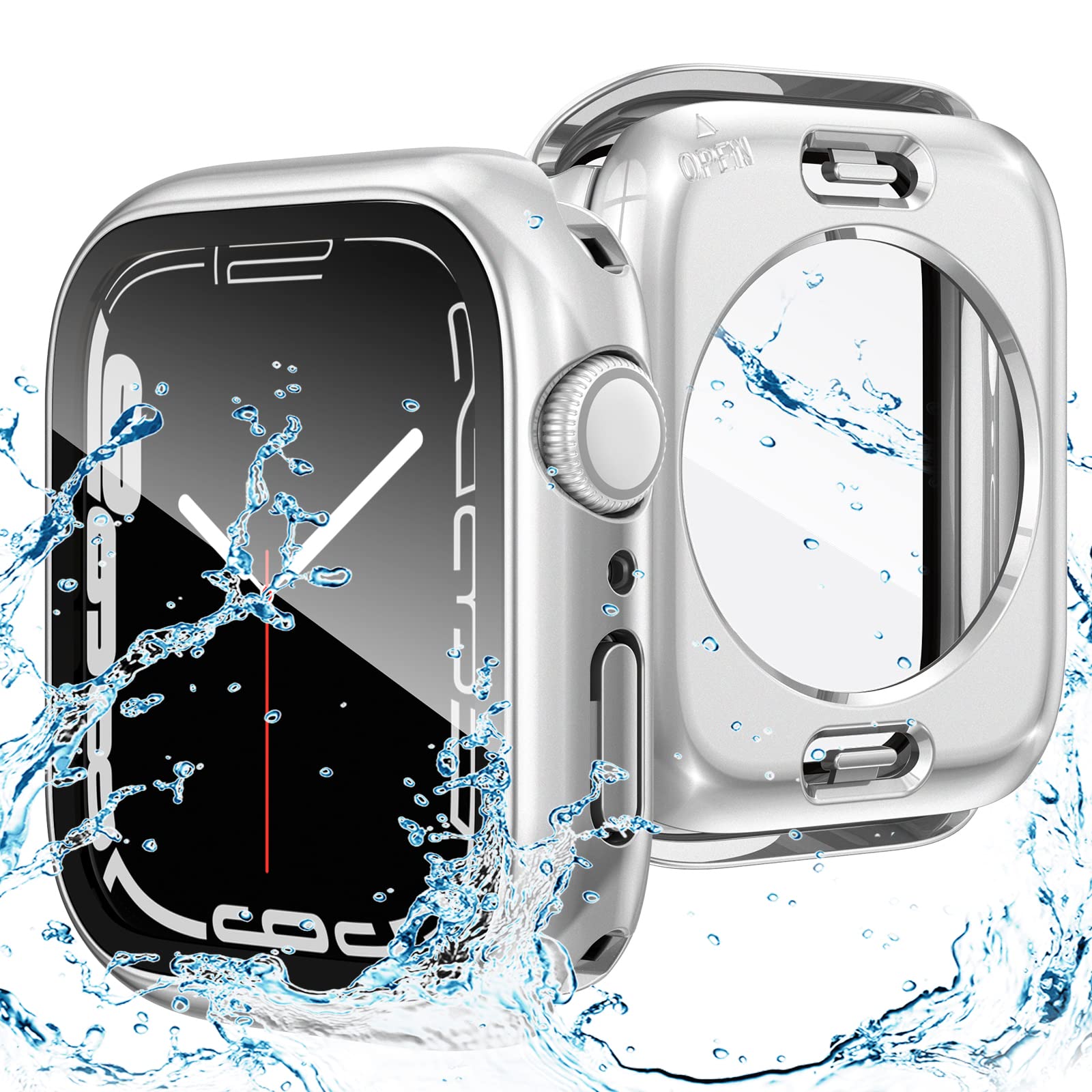 Photo 1 of Goton 2 in 1 Waterproof Case for Apple Watch Screen Protector Series 6/5/4, SE 3/2/1 40mm, 360 Protective Glass Face Cover Hard Bumper + Back Frame for iWatch Accessories 40 mm