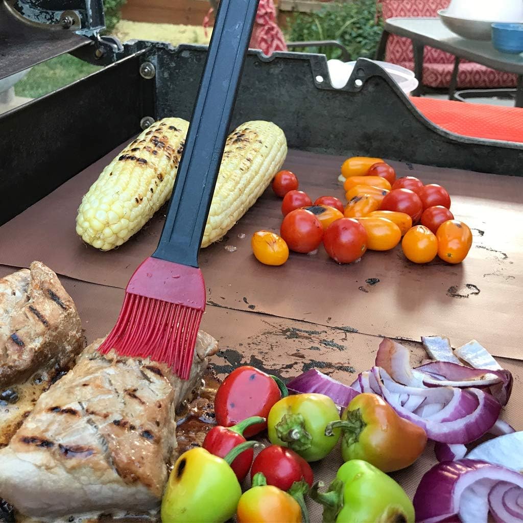 Aoocan Copper Grill Mat - Set of 5 Heavy Duty BBQ Grill Mats Non Stick, BBQ Grill & Baking Mats - Reusable, Easy to Clean Barbecue Grilling Accessories - Extended Warranty : Garden & Outdoor