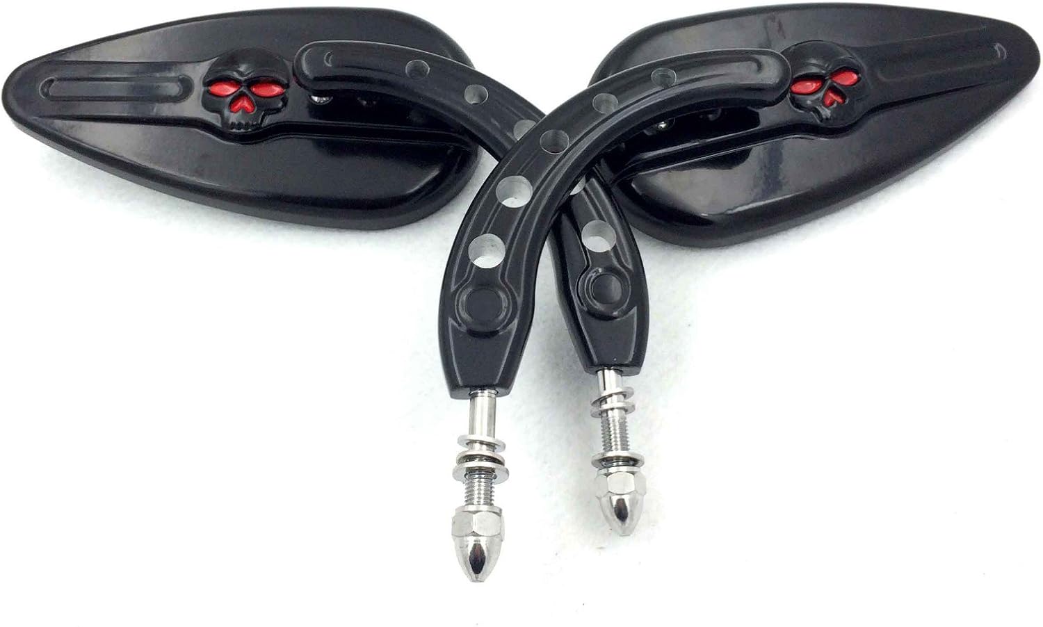 B01G80QG6W XKMTBlack Skull Side Mirrors Compatible With 1984 and up