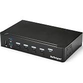 StarTech 4-Port HDMI KVM Switch, Full 1080p, USB 3.0 Hub, 3.5mm Audio, TAA | High definition video, Share peripherals, Separate 3.5mm auxiliary audio support, No drivers required, Plug-and-play