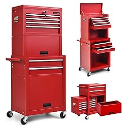 Goplus Tool Chest, 3-in-1 Rolling 6 Drawers Tool