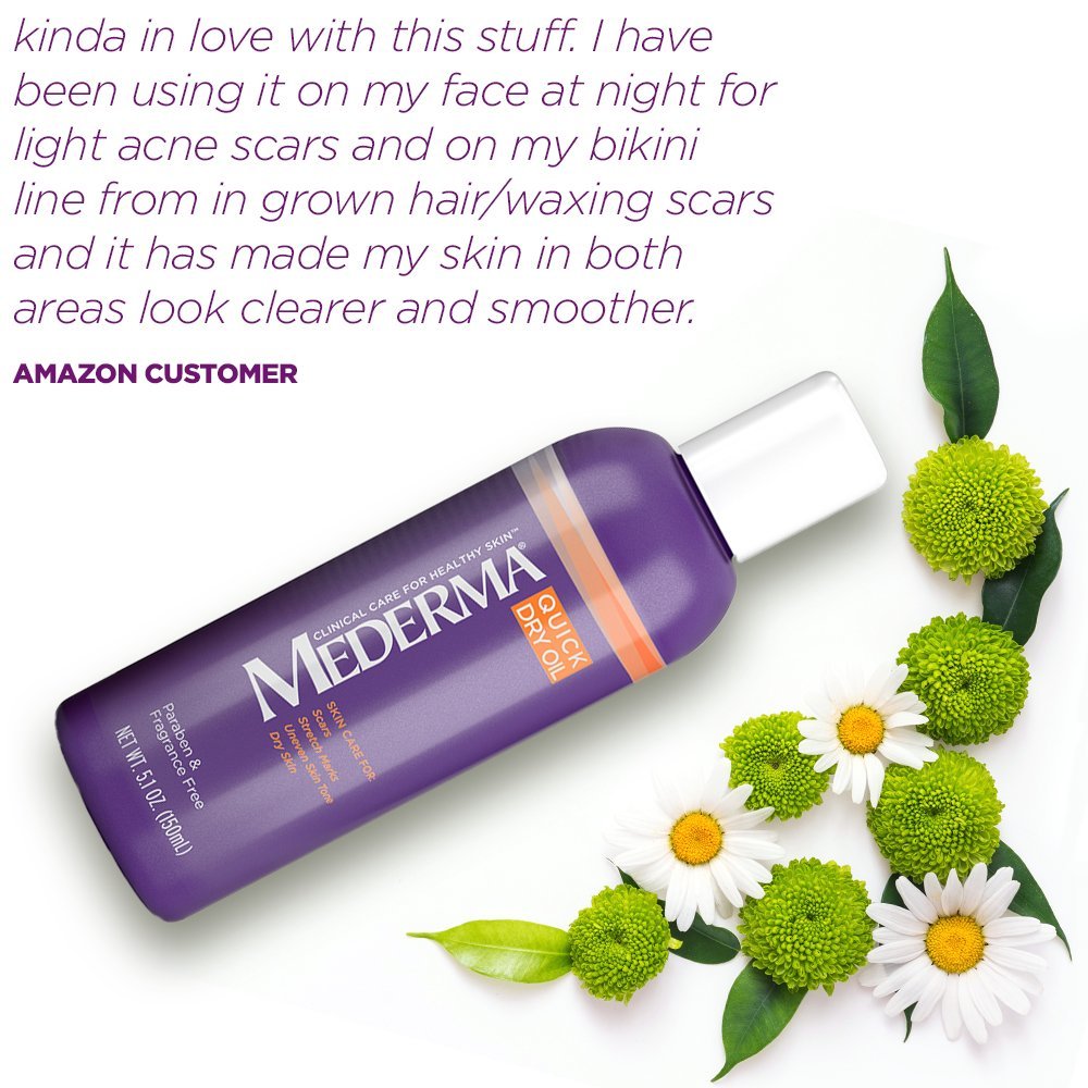Mederma Quick Dry Oil - for scars, stretch marks, uneven skin tone and dry skin - #1 scar care brand - fragrance-free, paraben-free - 5.1 ounce : Beauty