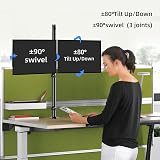 Bracwiser Dual Fully Adjustable Monitor Arm Stand MD7842 31.5 Inch Pole view 2