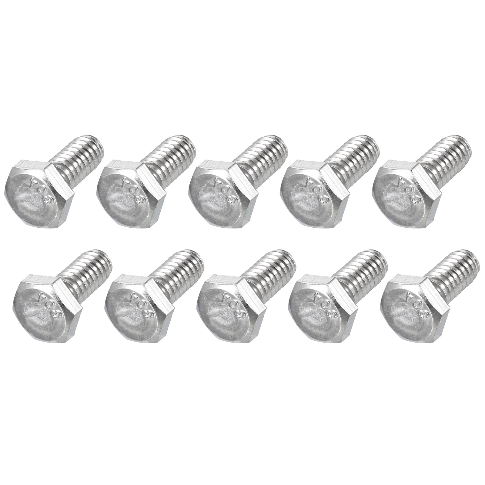 METALLIXITY Hex Head Bolts (1/4-20 x 1-3/8") 25Pcs, 304 Stainless Steel 18-8, Fully Threaded, External Hex Drive, Plain Finish, Hex Head Screw Bolt, Silver — image 1