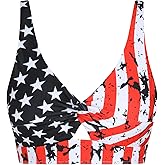 ZAFUL Cropped Bikini Tops for Women Twist Front Tankini Tops Beach Padded Swimsuit Cut Out Bathing Suit Top Only