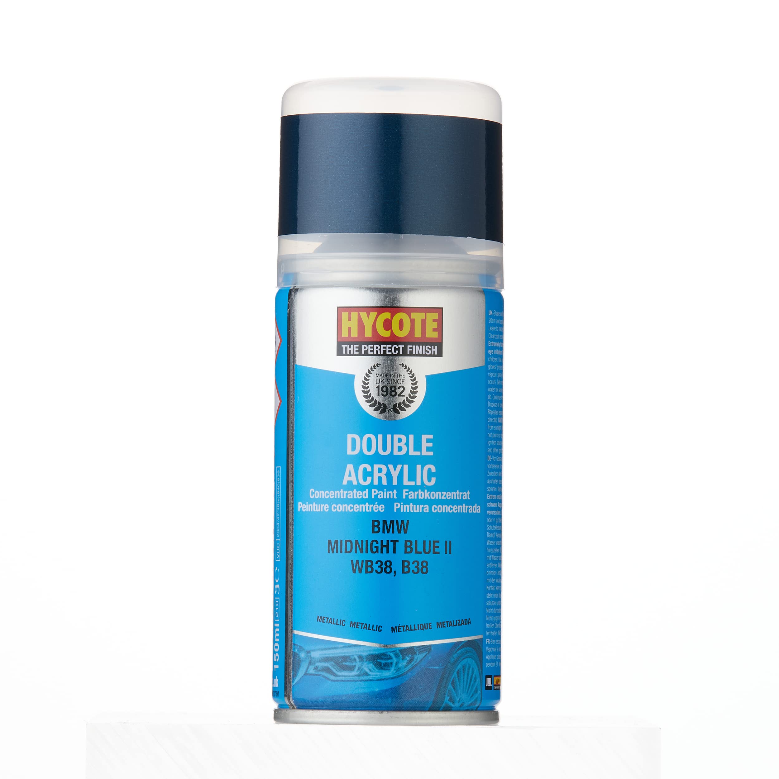 Hycote Double Acrylic Aerosol Car Spray Paint, BMW - Midnight Blue, 150 ml