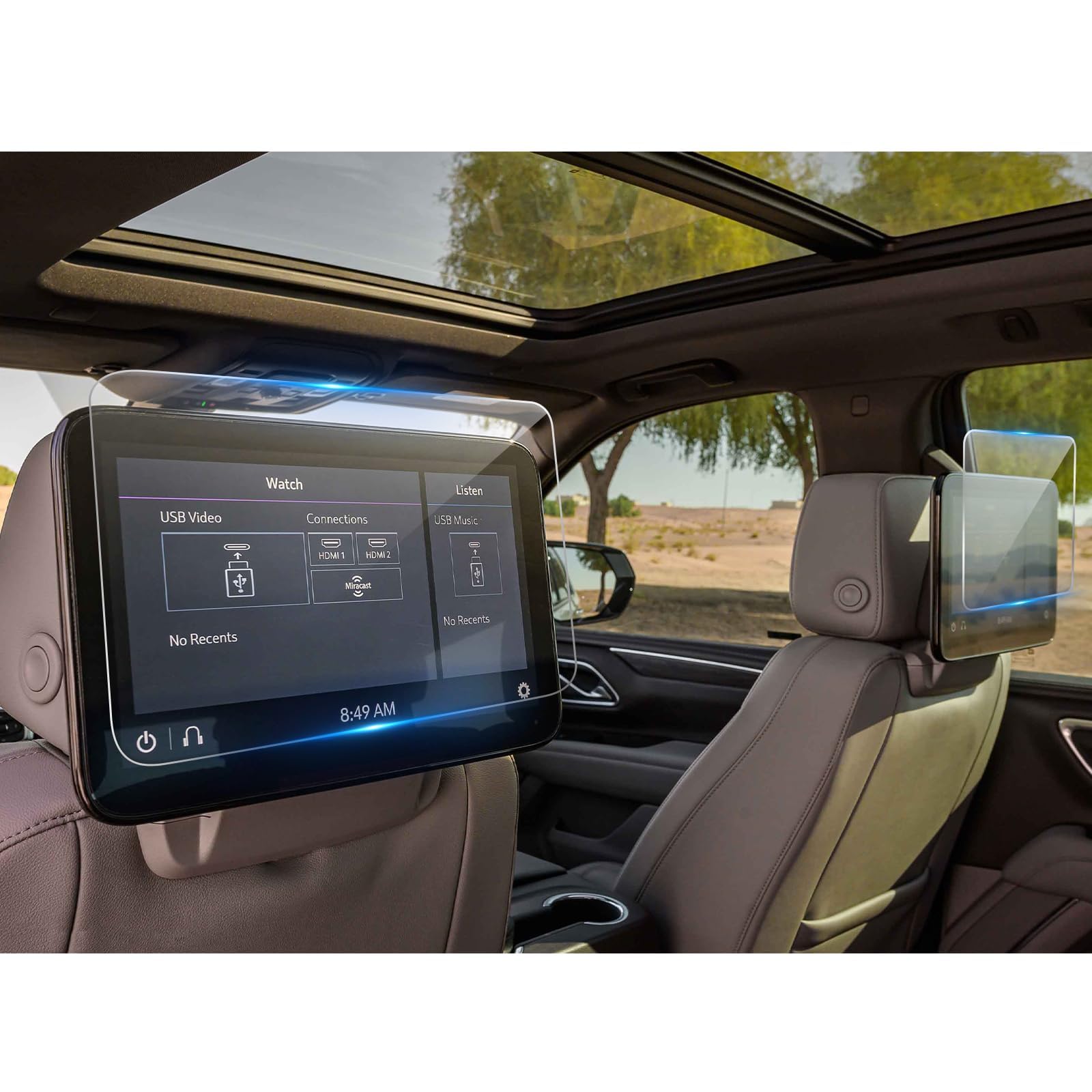 Photo 1 of (2pcs) Coleya 2021-2025 2026 Tahoe Screen Protector for Chevrolet Tahoe (Rear-seat 12.6-inch Displays), 9H Tempered Glass 2023 2024 2025 Chevy Tahoe Accessories HD Transparent - Rear TV Displays 12.6"