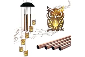 Solar Owl Wind Chimes Outdoor Owl Solar Wind Chime Lights Owls Gifts for Woman EASYBUY Owl Garden Solar Lights Outdoor Owl Gifts for Wife Mother Lovers