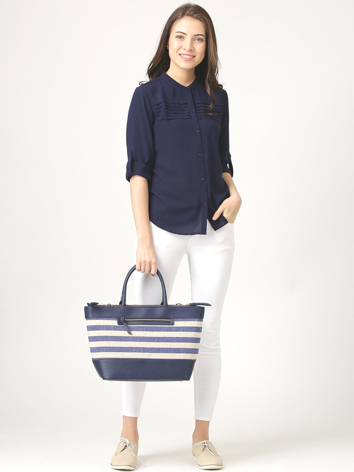 marie claire women's shirt (mc10056--l, blue, large)