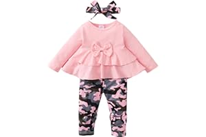 XUANHAO Baby Girl Clothes Infant Toddler Girl Clothes Fall Winter Outfits Long Sleeve Ruffle Tops Girls Pants Sets 3-24M
