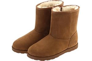 Vonair Girls Warm Winter Snow Boots for Little/Big Kids Fuzzy Faux Fur Lining Bootie Shoes with Zipper