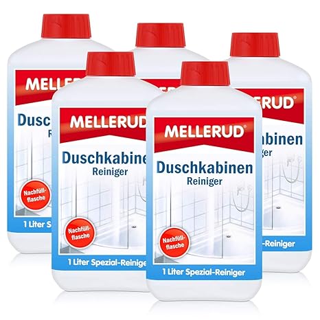 5x Mellerud Duschkabinen Reiniger Nachfüller 1L