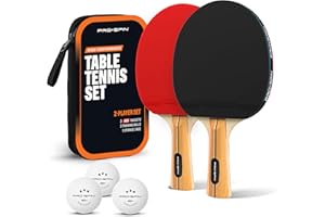 PRO SPIN Ping Pong Paddles - High-Performance Set with Premium Table Tennis Rackets, 3-Star Ping Pong Balls, Compact Storage Case | Professional Quality Ping Pong Paddle Set | Indoor & Outdoor Games
