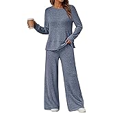 LILLUSORY 2 Piece Lounge Sets Matching Fall Outfits Pajamas Casual Travel 2026 Sweatsuits Wide Leg Clothes Fashion Tracksuits