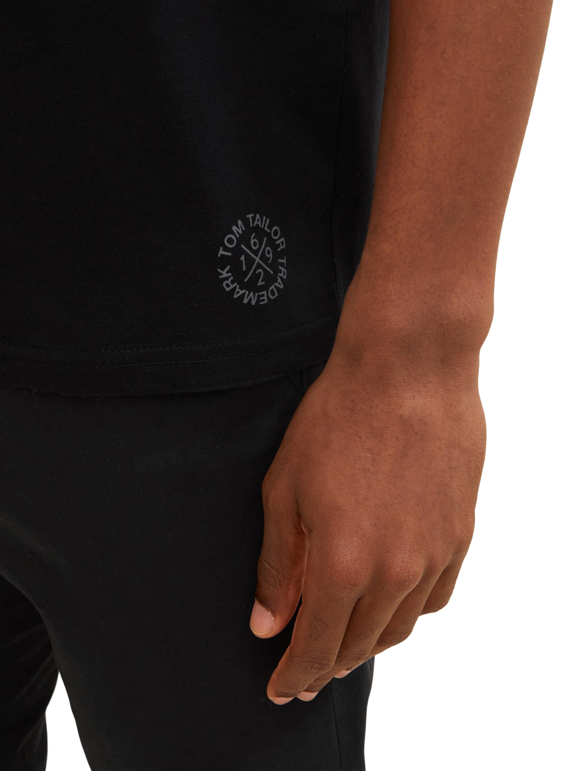 TOM TAILOR Herren Crewneck T-Shirt im Doppelpack, 29999 - Black, S 5