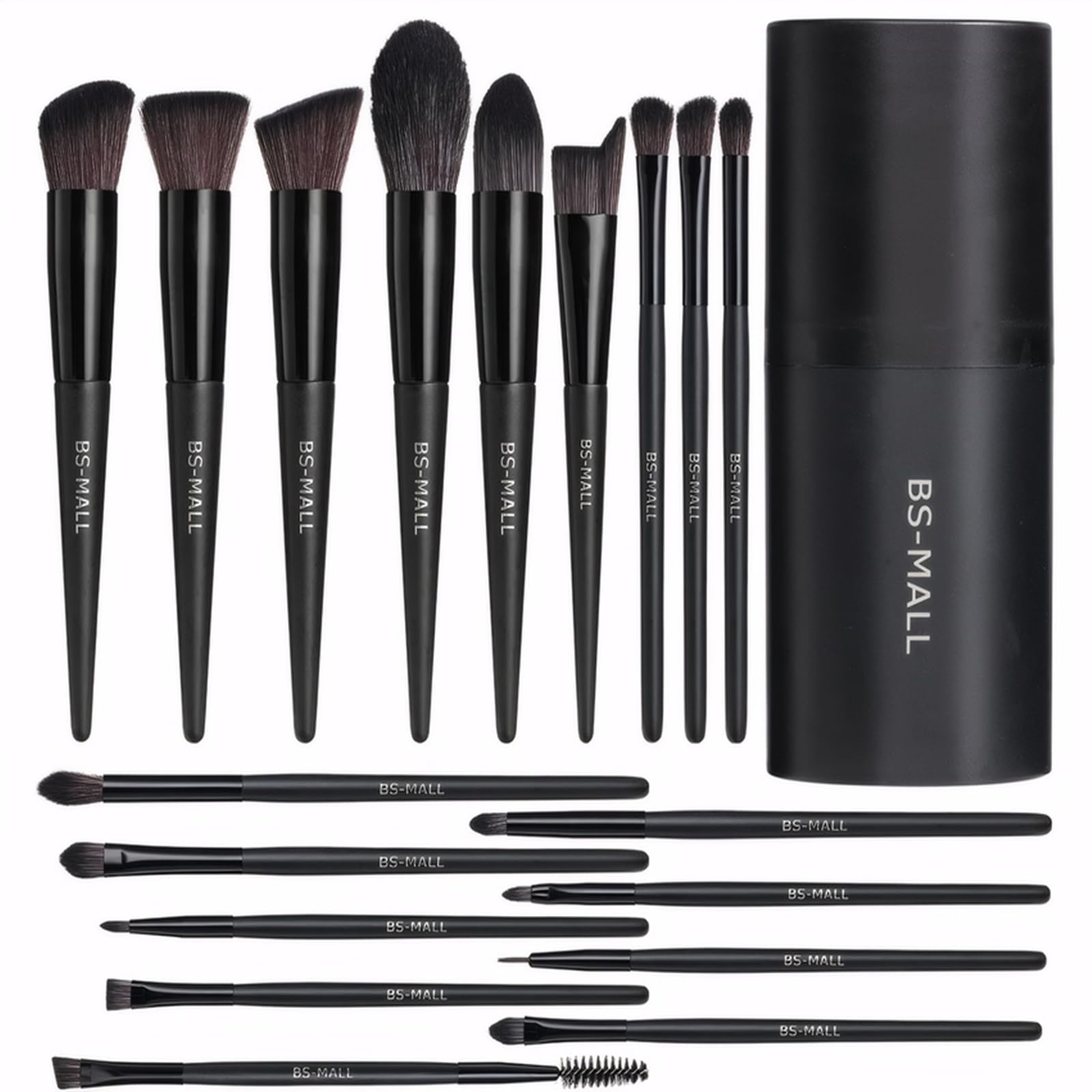 Photo 1 of BS-MALL Makeup Brush Set 18 Pcs Premium Synthetic Foundation Powder Concealers Eye shadows Blush Makeup Brushes with black case (C-Black?